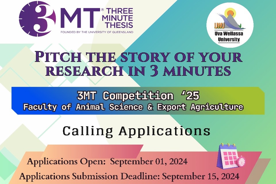 Calling Applications – 3MT Competition ‘25